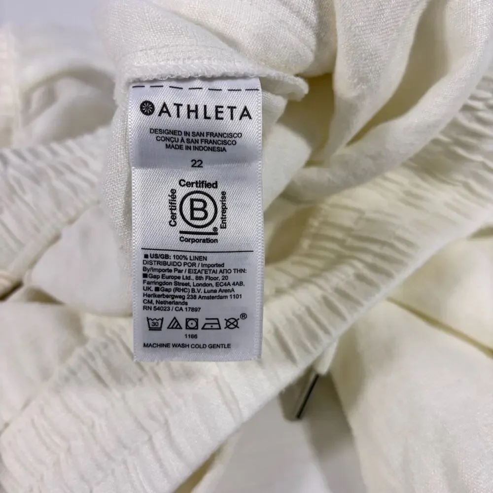 NWT Athleta White Linen Joggers Size 22 T6